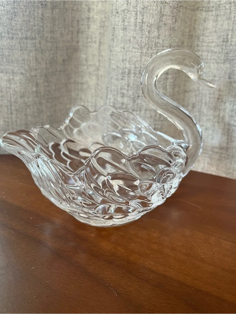 Vintage Cambridge Glass Clear Swan Pre 50’s Candy Dish Bowl